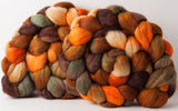 Polwarth/silk spinning fiber: Pumpkin Spice Is Everywhere--Even Your Stash, 4 oz