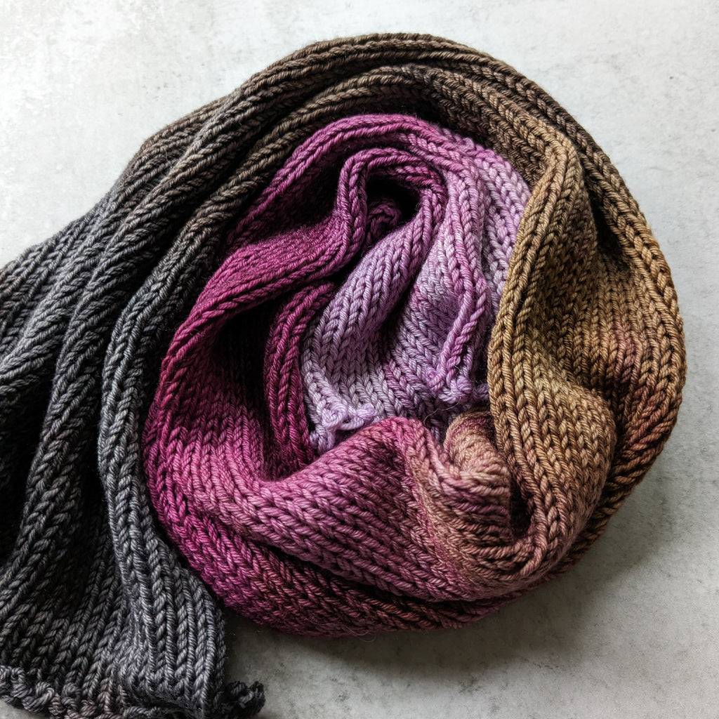 Double-stranded gradient sock blank: A Moment Alone in the Shade