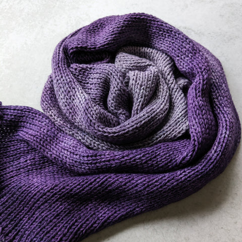 Double-stranded gradient sock blank: purples