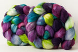 Merino/cashmere/nylon combed top: pink, purple, green, turquoise, 4 oz