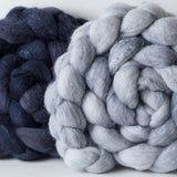 Targhee/silk spinning fiber: Gandalf duo