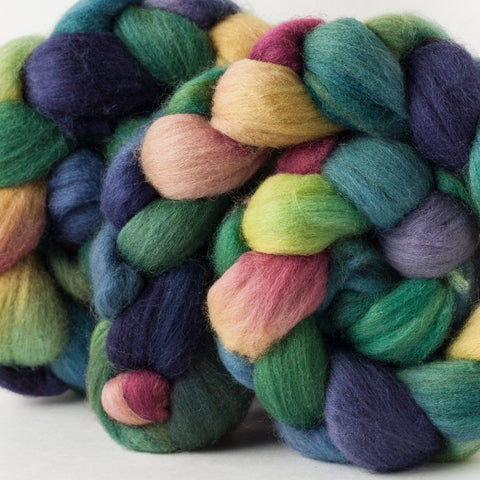 Polwarth combed top: Catch and Release colorway