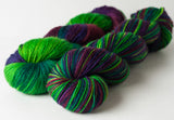 Willow Sock: purple, fuchsia, green variegated