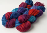 Willow Sock: blue, purple, red, orange, turquoise