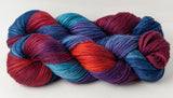 Willow Sock: blue, purple, red, orange, turquoise