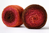 Gradient fingering-weight yarn: Embers