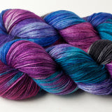 Willow Sock: fuchsia, turquoise, purple, black