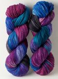 Willow Sock: fuchsia, turquoise, purple, black
