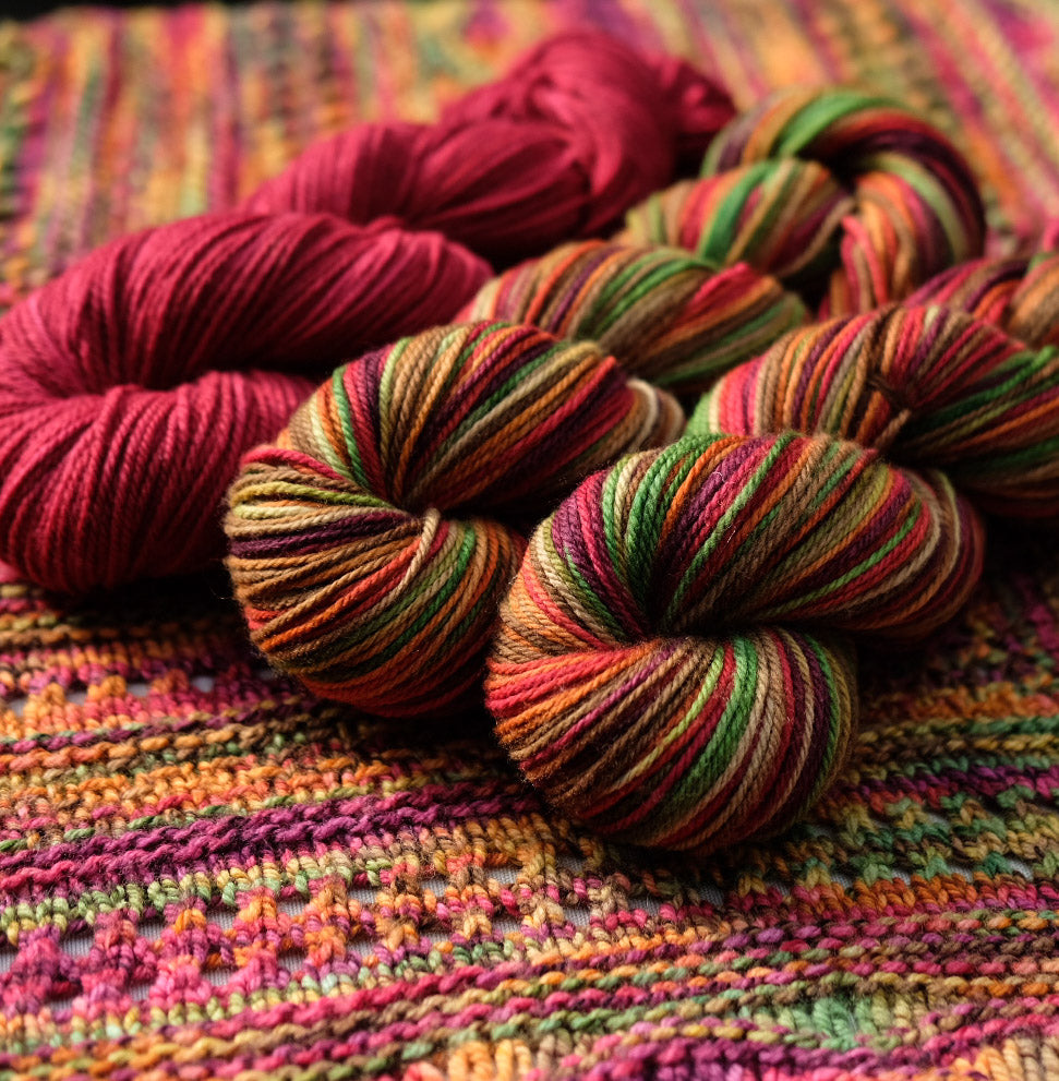 Faraway, So Close kit: Cranberry Autumn on American Dream Worsted