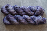 50/50 Silk/Merino: pale lavender with cobalt and grey speckles