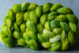 Polwarth/Silk Ultra spinning fiber: Weeping Willow, 4 oz
